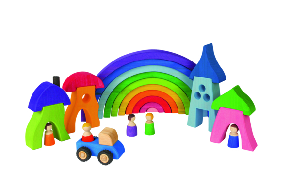BAUSPIEL Riesen-Regenbogen, 10 Teile, (LxHxT): 50 x 25 x 5 cm, ab 18 Monate 
