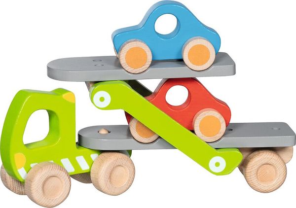 Holzspielzeug, Klappturm, Lastwagen, Autoset, Spielzeugauto