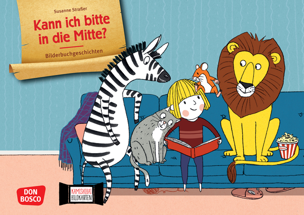 Kinderbuch, Zebra, Löwe, Katzentier, Mann mit Buch