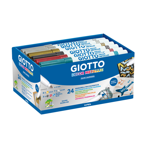 GIOTTO DECOR "Metallic" Fasermaler, in 5 Farben sortiert, 25 Stück