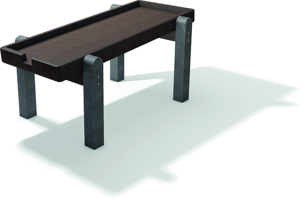foos ball table, glossy dark wood, metal legs, rectangular top, sport table