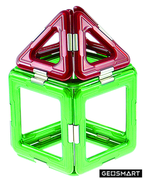 Konstruktionsbaustein, Magentafarbene Bausteine, Transparente Kunststoffbausteine, Spielzeugmodul, Magnetbaustein