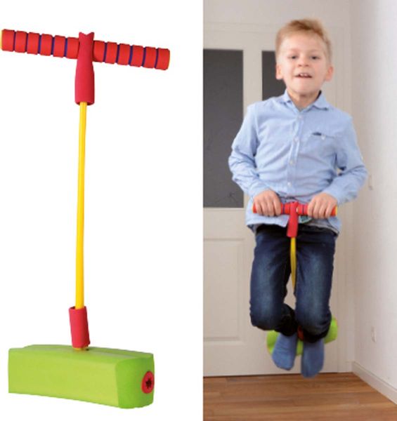 Hüpftor, Tretroller, Schaumstoffgriff, Gelb-Grün, Kinder