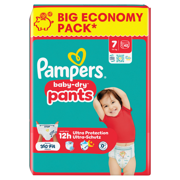 PAMPERS Baby Dry Pants Gr. 7, Extra Large 15+ kg, (verschiedene Verpackungsgrößen)