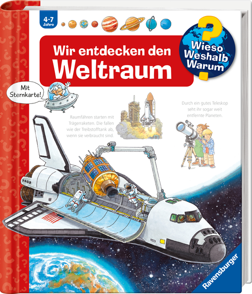 Weltraum, Raumschiff, Mond, Bildungskinderbuch, Planetensystem
