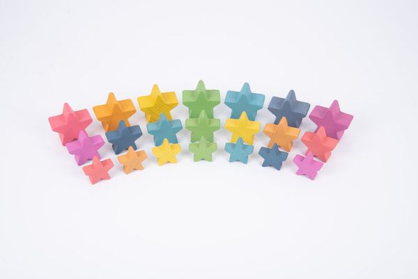Regenbogen-Holzsterne-Set, 21 Teile, ab 10 Monate Regenbogen-Holzsterne-Set, 21 Teile, ab 10 Monate