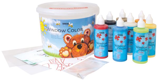 Fensterfarbe, Farbset, KinderBastelset, Farbstoffflaschen, Kunstset