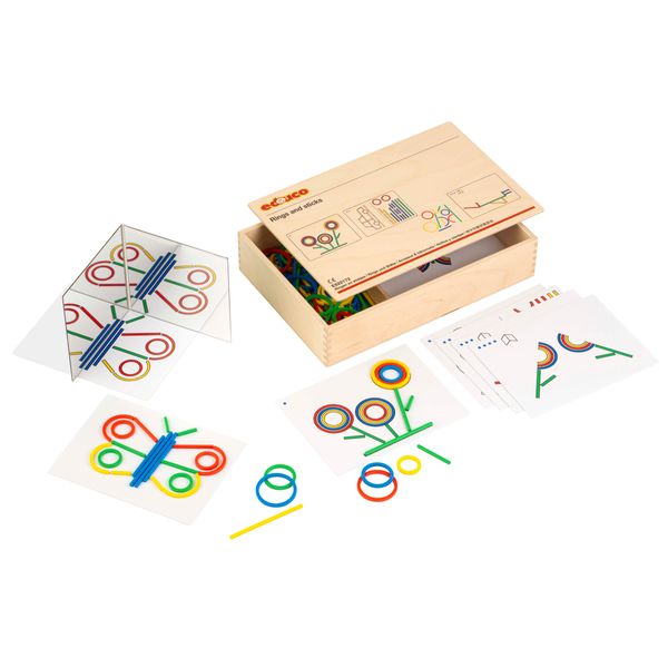 Kartenbogen, Stempelset, Zugspuren, Geometrische Formen, Konstruktionsspielzeug