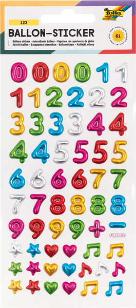 FOLIA Ballon-Sticker 123, 305 Sticker