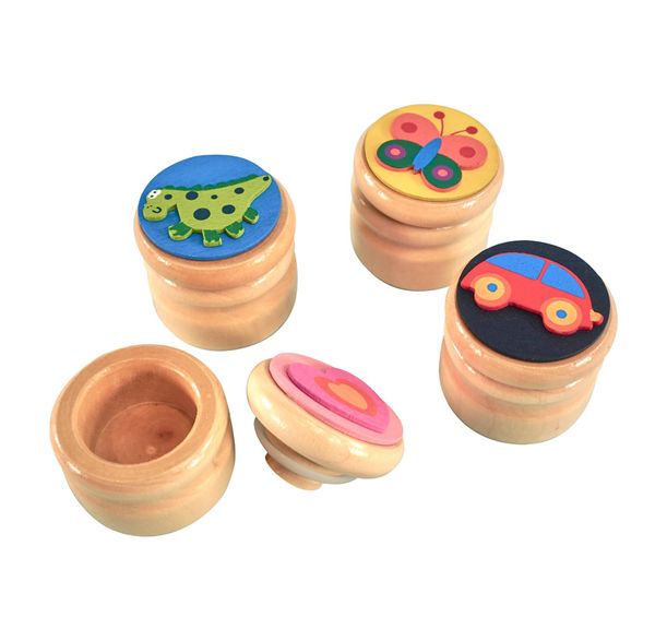 Holzspielzeug, Drechselholz, Stempel, Knöpfe, Tiermotiv