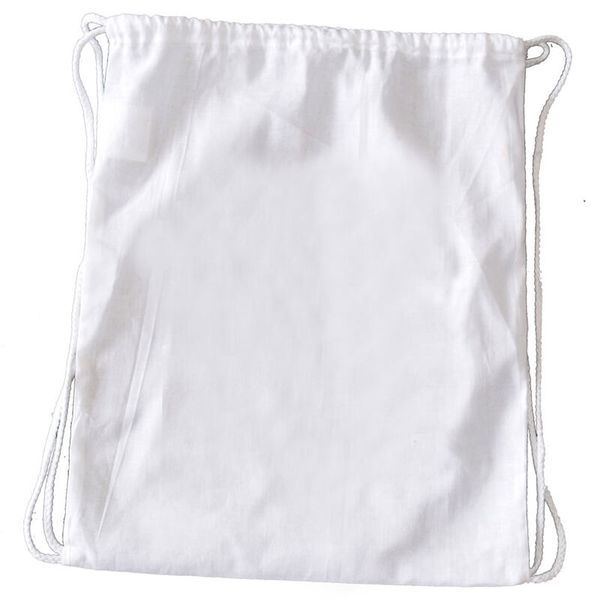 Drawstringtasche, Weiße Tasche, Baumwolltasche, Tasche mit Zugkordeln, Zugbeutel