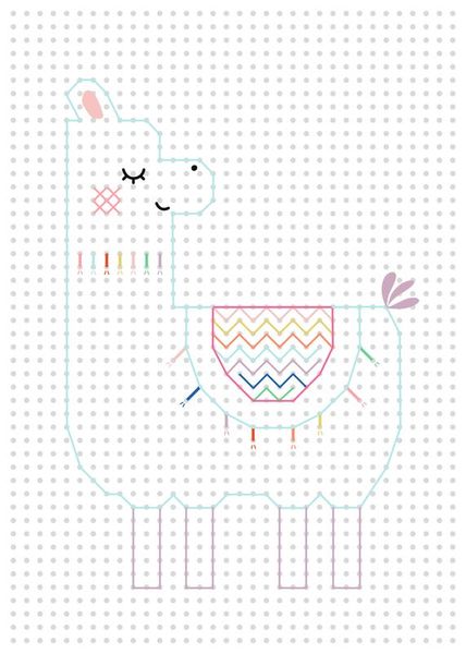 FOLIA Stickkarton Animals, weiß FOLIA Stickkarton Animals, weiß