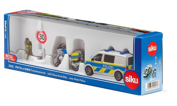SIKU VW T6 mit BMW Polizeimotorrad - Set