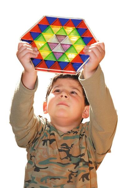 Puzzlespiel, Kinder Spielzeug, Geometrische Formen, Halbtransparentes Spielbrett, Holz/Plastik Puzzle