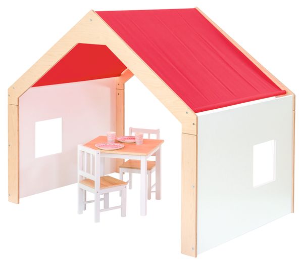 Holzspielhaus, Kioskhaus, Puppenhaus, Rotes Dach, Kinderküche