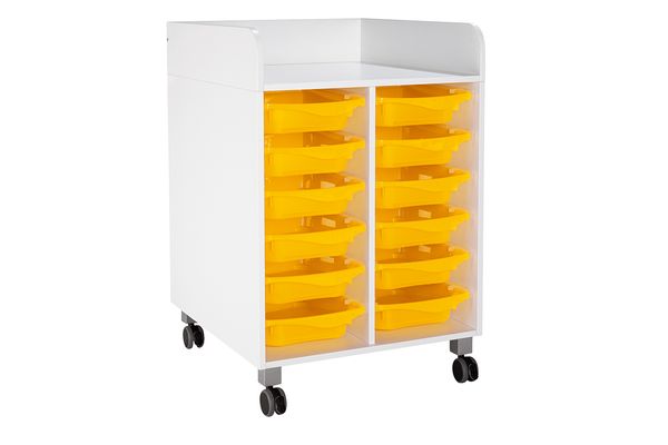 Wickelkommode mit Rollen, 12 Boxen, 70 cm Breite