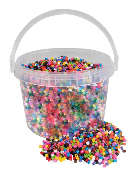 Bügelperlen im Eimer "I am green", 100% Zuckerrohr, 10 Farben, 20.000 Stück