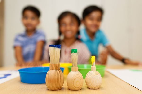 ELVIRAS Kugel-/Therapiepinsel für Kinder und Erwachsene Set mit Holzgriff, 3 Pinsel