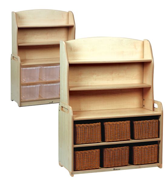 Aufbewahrungsschrank mit 6 Körben oder Boxen und Spiegelrückwand,  BxHxT 90 x 126 x 40 cm