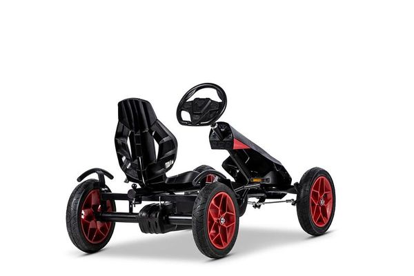 Go-kart, Pedal kart, Open frame, Red wheels, Racing cart