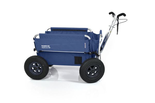 cooler wagon, camping cart, blue cart, stroller-like wagon, four-wheel cart