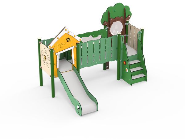 Spielgerätestück, Klettergerüst, Rutsche, Spielplatz, Grün