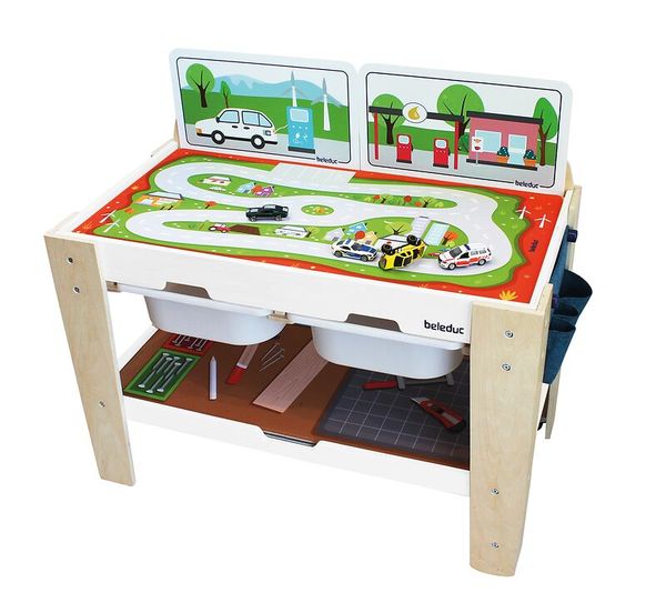 Kinderwerkbank, Holzspielzeug, Werkbank, Spielzeugauto, Kleinstaubtisch