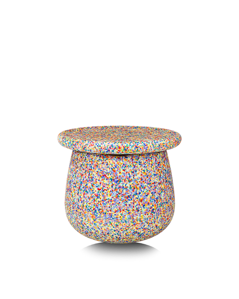Hocker, bunt, gesprenkelt, keramik, rund