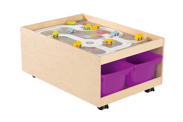 Holztisch, Wagenbett, Kinder kaufmann, Spielzeugtafel, Aufbewahrungskasten