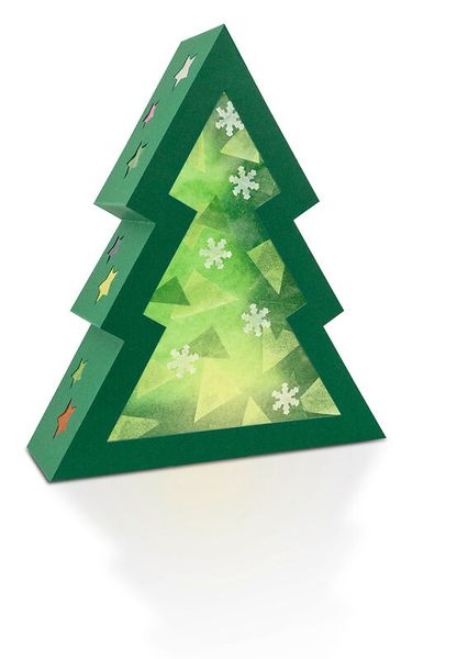 Bastelset Tannenbäume mit 24 Tannen in 3D & 48 Stanzteilen, 17,2 x 32 cm