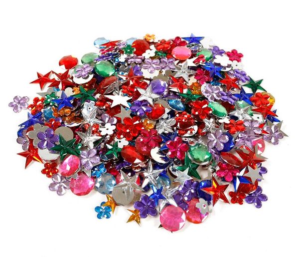 Schmucksteine, Stoffaufkleber, Glitzerperlen, Flügelstern, Blumenform
