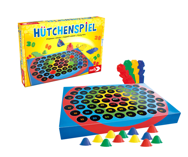 Hütchen-Spiel, Luftballon, Laufspiel, Dartboard, Kegelpyramide