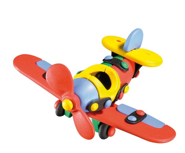 Spielzeugflugzeug, Holzspielzeug, Farbig, Propeller, Kinderauto