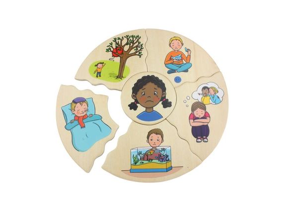 puzzle, Holz, Kinder, Illustration, Fragmente