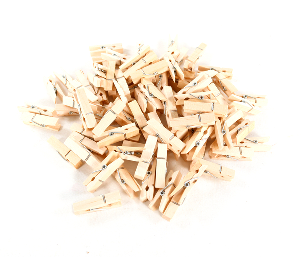 Holzklammern, Kleiderklammern, Büroklammern, Naturholz, Klammern-Set