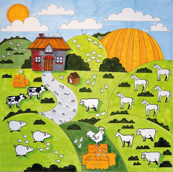 Riesenstempel "Bauernhof", 6 Stück Riesenstempel "Bauernhof", 6 Stück