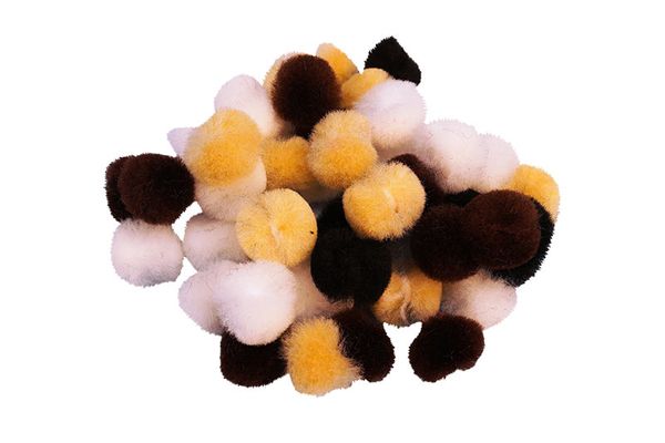 Pompons, Ø 2 cm, 1500 Stück, Farbe gemischt Pompons, Ø 2 cm, 1500 Stück, Farbe gemischt