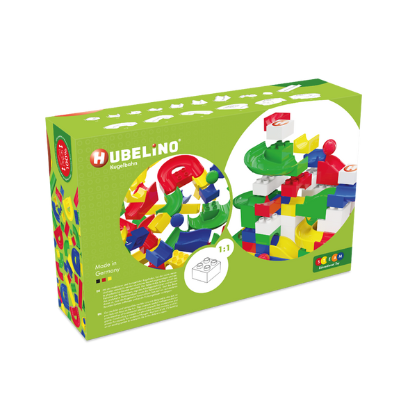 HUBELINO Kugelbahn, Bahnelemente-Set, 128-teilig