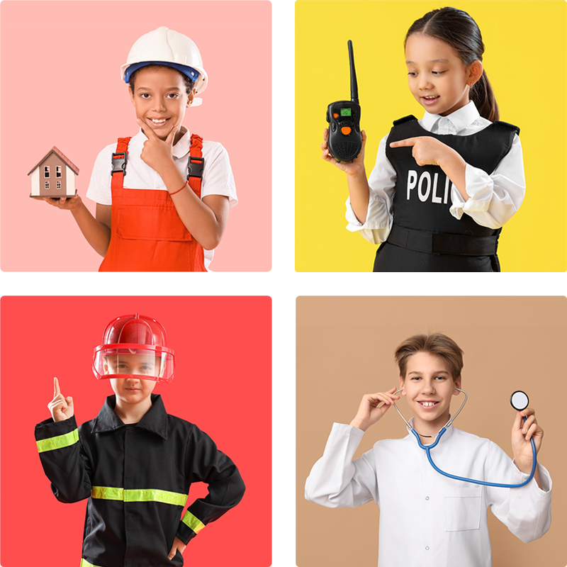 Kind, Arbeiter, Feuerwehr, Polizei, Doktor, Rettung, Medizin, Sicherheit, Uniform, Praxisausstattung, Kinder, Berufsbekleidung, Uniform, Wissenschaft, Rauch