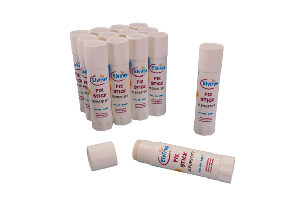 ELVIRAS Klebestift Fix Stick, lösungsmittelfrei, je 40 g, 12 Stück ELVIRAS Klebestift Fix Stick, lösungsmittelfrei, je 40 g, 12 Stück