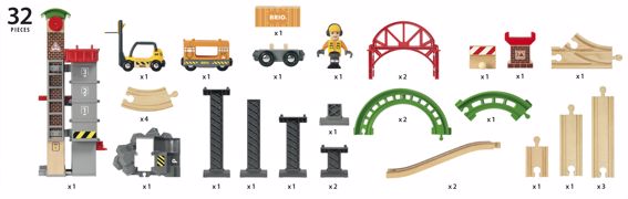 BRIO Großes Lagerhaus-Set mit Aufzug (32 Teile), ab 3 Jahre (SONDERANGEBOT)