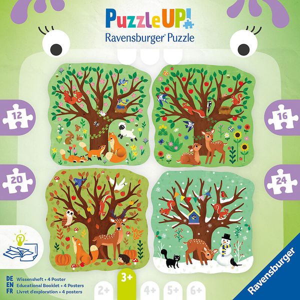 RAVENSBURGER Puzzle Up! - 4 Naturpuzzle, ab 3 Jahre