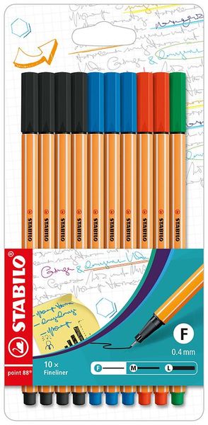 STABILO Fineliner point 88, Office-Set, 10 Stück STABILO Fineliner point 88, Office-Set, 10 Stück