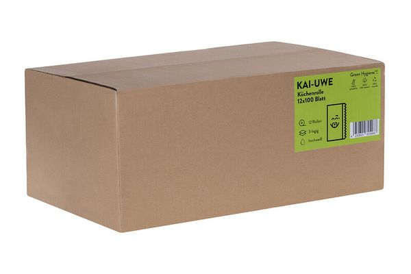 GREEN HYGIENE Küchenrolle KARLA, weiß, 3-lagig, 100 Blatt, 36 Rollen