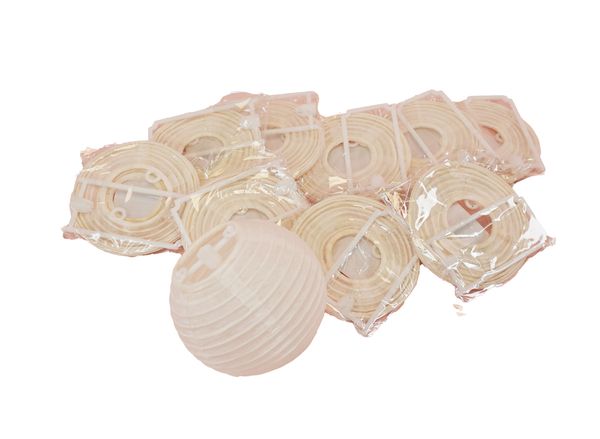 Papier Laterne, weiß, Ø 7,5 cm, 10 Stück Papier Laterne, weiß, Ø 7,5 cm, 10 Stück