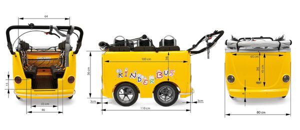 Kinderbus 4- oder 6-Sitzer, handgeschoben - weiß