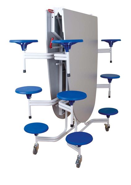 Spaceflex® 2.0 Klapptisch oval, Vollkern-Platte, 12 Sitze, Höhe 74 cm