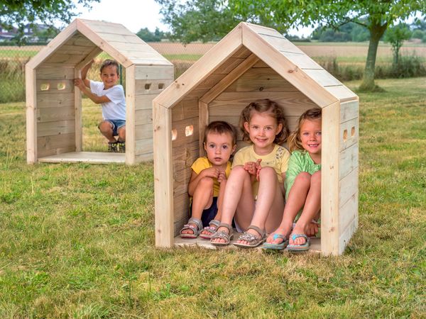 BETZOLD Outdoor Spielhäuschen aus Holz, 3-teilig