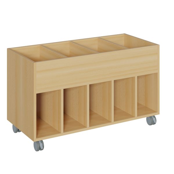 mobiler Wagen, Holzschrank, geteilte Box, Aufbewahrungsrollwagen, Rädertrolley