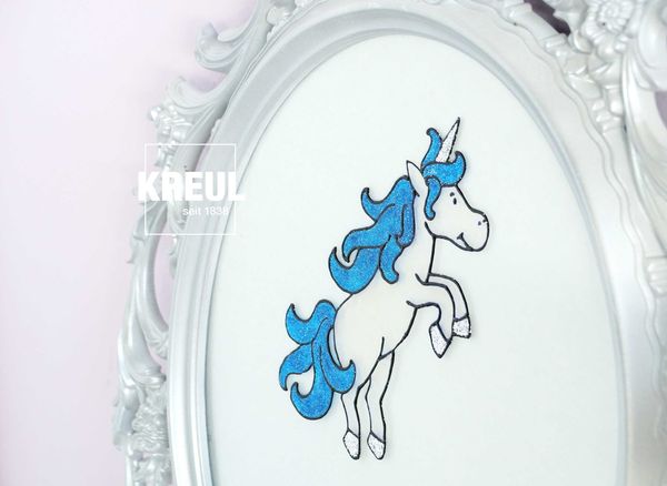 Einhorn, Stickerei, Wandbild, Filigran, Motiv